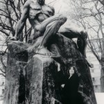 Sue Prideaux at Strindberg’s statue
